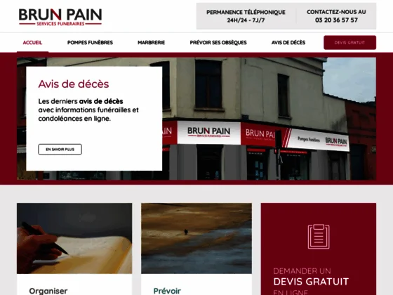 Pompes funèbres du brun pain