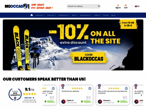 Boutique de skis et de chaussures de skis d'occasion