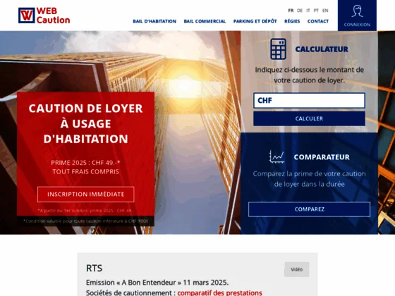 Caution de loyer en Suisse: Web Caution