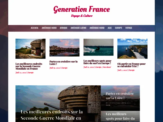 Generation France, site et blog de voyage