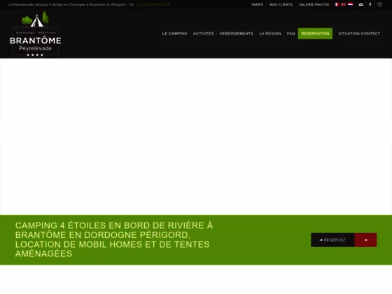 Le Peyrelevade camping 3 etoiles bord de riviere en Dordogne Perigord