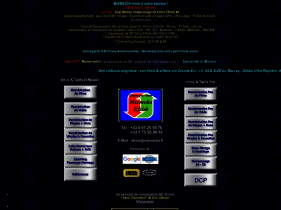 Laboratoire de transfert numérisation de films et vidéo sur tous supports