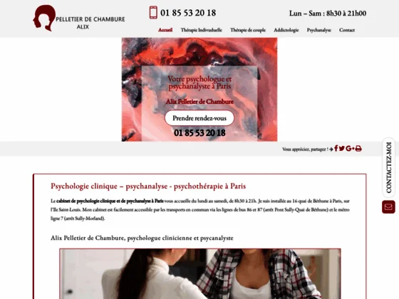 Psychologue et psychanalyste Alix Pelletier de Chambure à Paris