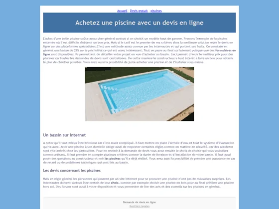 Devis piscine