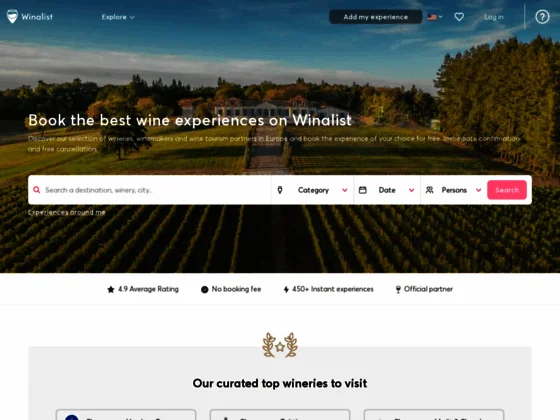Winalist – tourisme viticole 