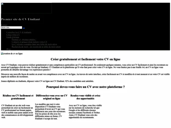 Cv Etudiant