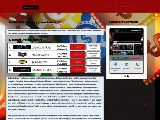 Roulette gratuite - Le meilleur jeu de roulette en ligne - Casino en ligne