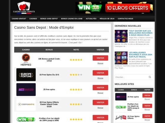 Casino Sans Depots - Casino En Ligne 2018