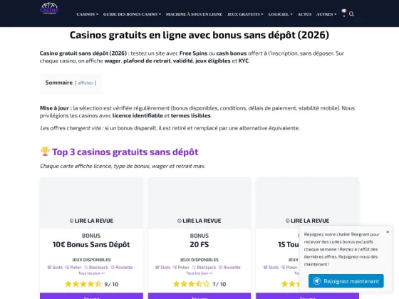 Casino Sans Depot # 1