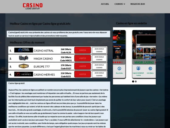 Casino en ligne gratuit