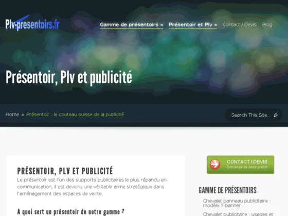 Gamme de présentoirs pour PLV (publicité sur lieu de vente)