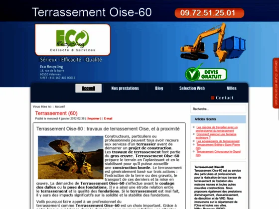 Entreprise de terrassement en Oise