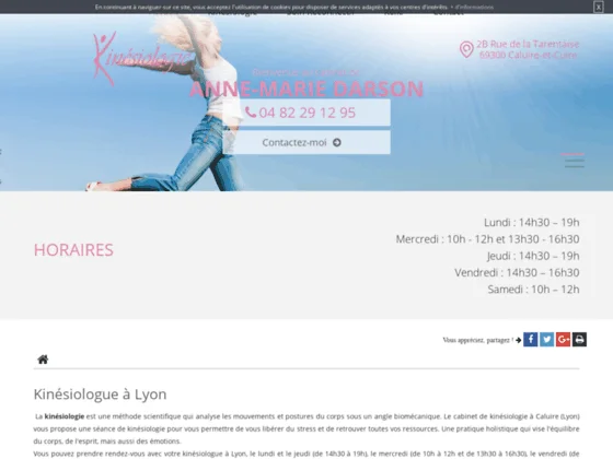 Cabinet de kinésiologie à Caluire, Anne-Marie Darson