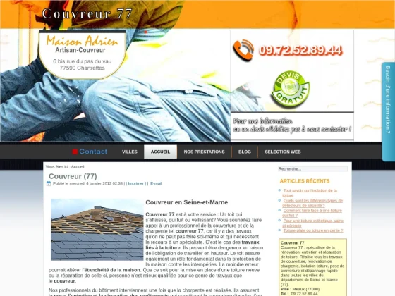 Entreprise de couverture 77