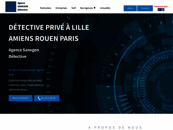 Détective privé Amiens, Lille, Rouen et en France - Agence Sanegon Conseil