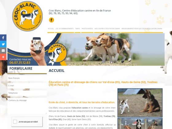 Croc Blanc : Centre d'éducation canine & dressage de chien dans les Hauts-de-Seine (92)