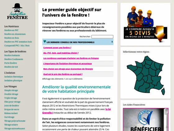 Inspecteur-fenetre.com : vos menuiseries PVC, bois et aluminium en un seul click  