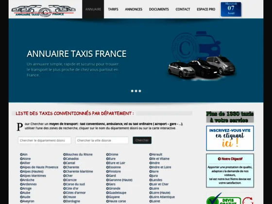 Annuaire Taxis Conventionnés France