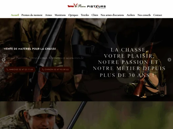 Terres & Passions : Vente armes de chasse & cartouches à Chinon & Amboise en Indre-et-Loire (37)
