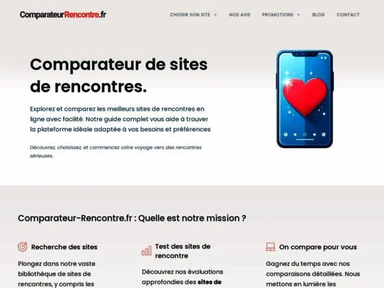 Comparateur des meilleurs site de rencontre sur internet