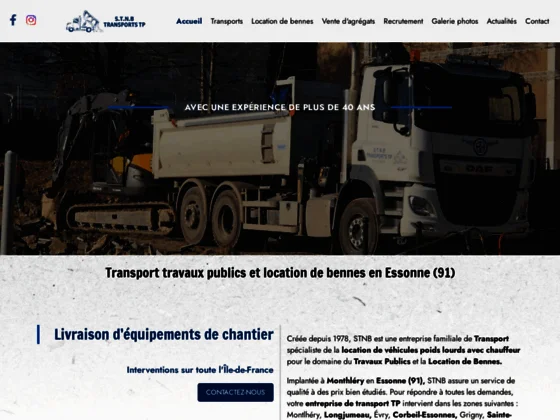 Location bennes & travaux publics à Ballainvilliers dans l'Essonne (91) | STNB