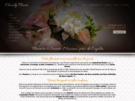 Claudy fleurs votre boutique de fleurs disponible à Sainte-Maxime, près de Saint-Tropez, Fréjus