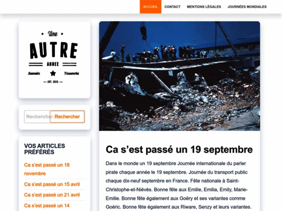 Ephéméride et histoire : une autre année