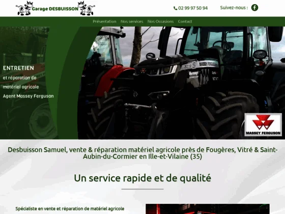 Desbuisson Samuel : vente matériel agricole, motoculture & réparation à Parcé (35) 