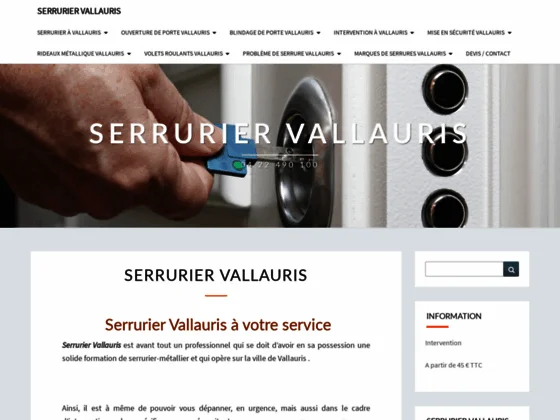Serrurier Vallauris - 04 22 490 100 - 7j/7 - 24h/24