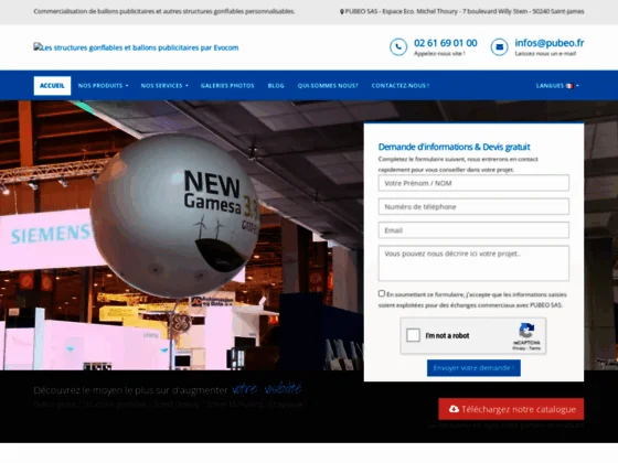 Marquage et vente de structures gonflables personnalisées