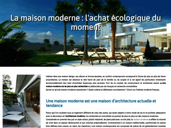 Information sur les maisons modernes