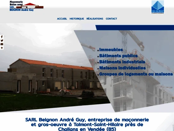 SARL Beignon André Guy : travaux de maçonnerie pour collectivités à Talmont-Saint-Hilaire | Vendée (