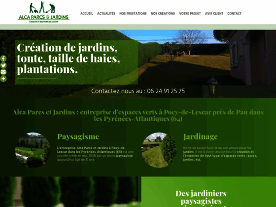 Alca Parcs et Jardins : entreprise espaces verts, paysagisme & jardinage à Poey-de-Lescar | Pyrénées