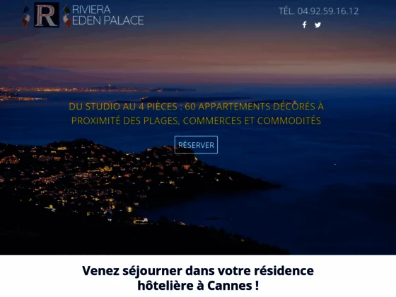 Riviera Eden Palace : résidence hôtelière, location studios & appartements à Cannes | Alpes-Maritime