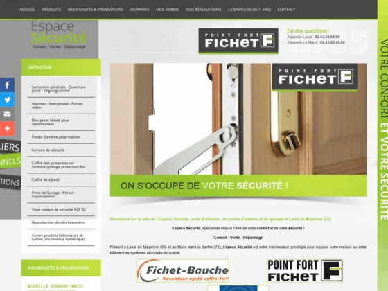 Espace Sécurité : serrurerie générale, ouverture porte & alarme à Laval en Mayenne (53)