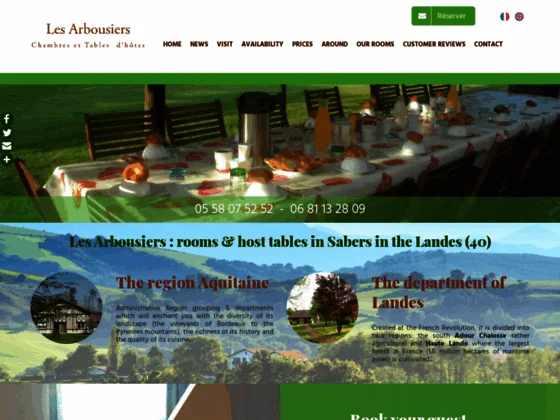 Les Arbousiers : maison & chambre d'hôtes avec piscine à Sabres en région Aquitaine (40)