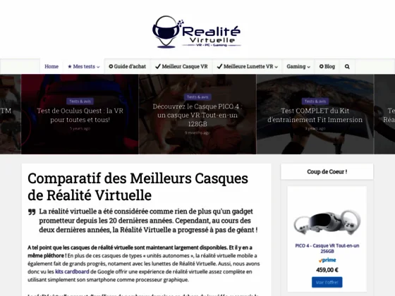 Le casque de réalité virtuelle