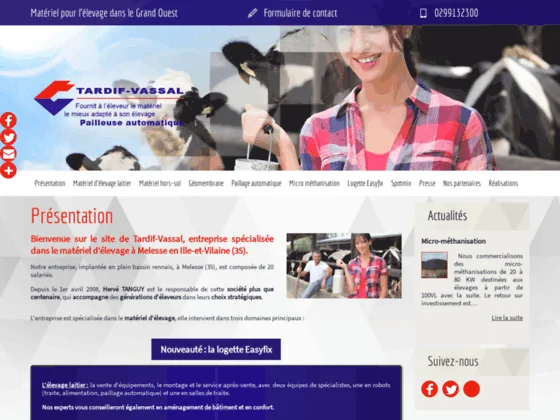 Tardif-Vassal : vente équipement d'élevage & pailleuse automatique à Melesse (35)