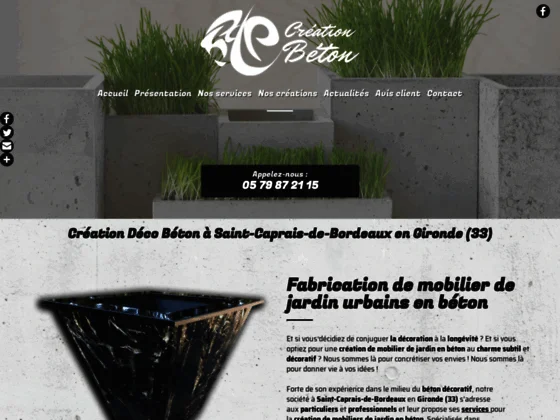 Création Déco Béton : pots en béton & mobilier urbain à Saint-Caprais-de-Bordeaux (33)