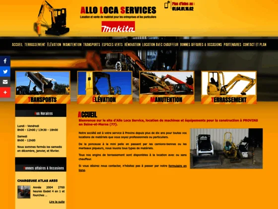 Allo Loca Services : location matériel terrassement, remorque & motoculteur à Provins (77)