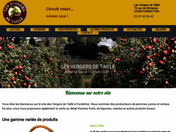 Les Vergers de Taillé : vente fruits et légumes à Fondettes en Indre-et-Loire (37)