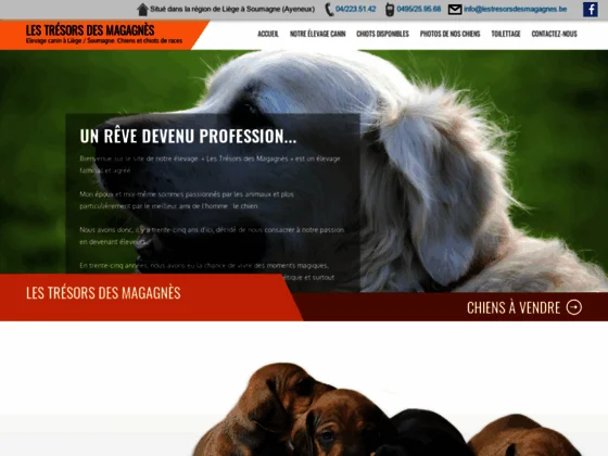 Elevage canin Les Trésors des Magagnès près de Liège
