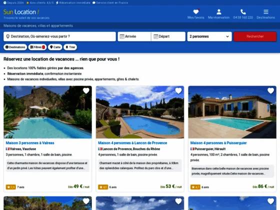 Plateforme de locations saisonnières
