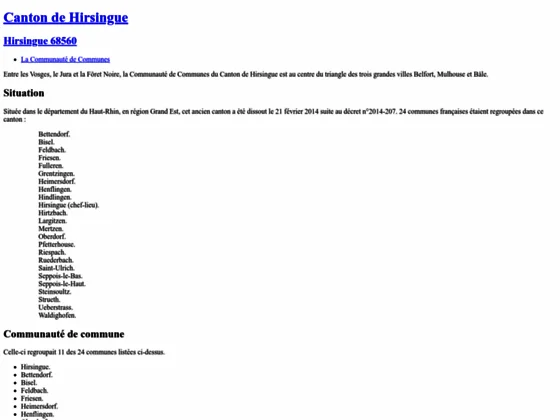 La Communauté de Communes du Canton de Hirsingue
