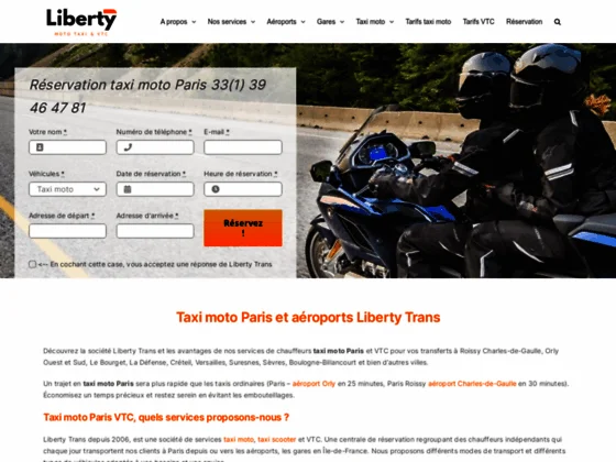 Taxi-moto Paris Liberty Trans