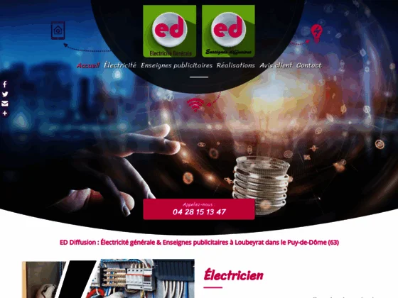ED Diffusion : installation électrique & enseignes publicitaires à Loubeyrat près de Riom 