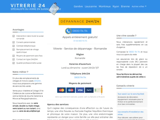 Pose et réparation de vitrages en Suisse