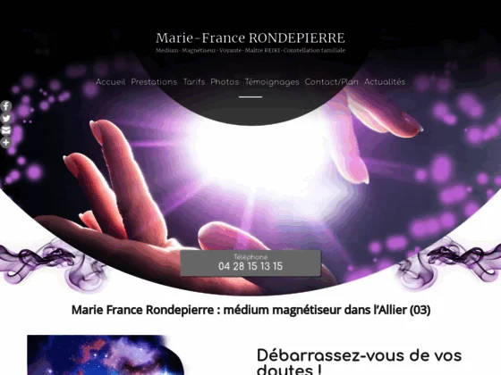Marie France Rondepierre : médium, magnétiseur & maître Reiki à Rongères | Allier (03)