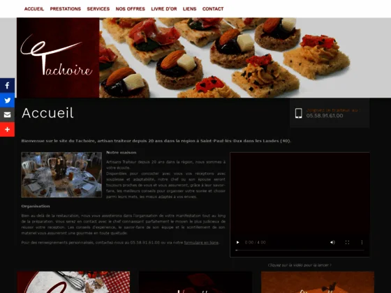 Tachoire : traiteur événementiel à Saint-Paul-lès-Dax près de Dax -Landes (40) | Aquitaine