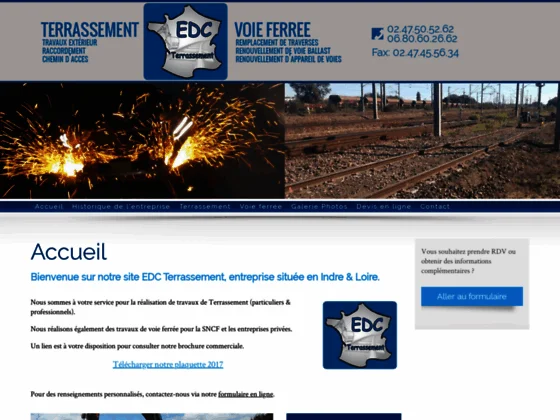 EDC Terrassement  : entreprise de terrassement & voie ferrée en Indre-et-Loire (37)      